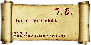 Thaler Bernadett névjegykártya